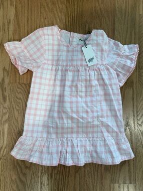 NWT Monica + Andy Baby Pink Gingham Ruffle Dress size 12-18 mths